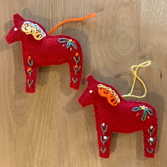 DALA HORSE Hand Embroidered Ornaments. NEW (Lot 9) - Picture 2 of 4